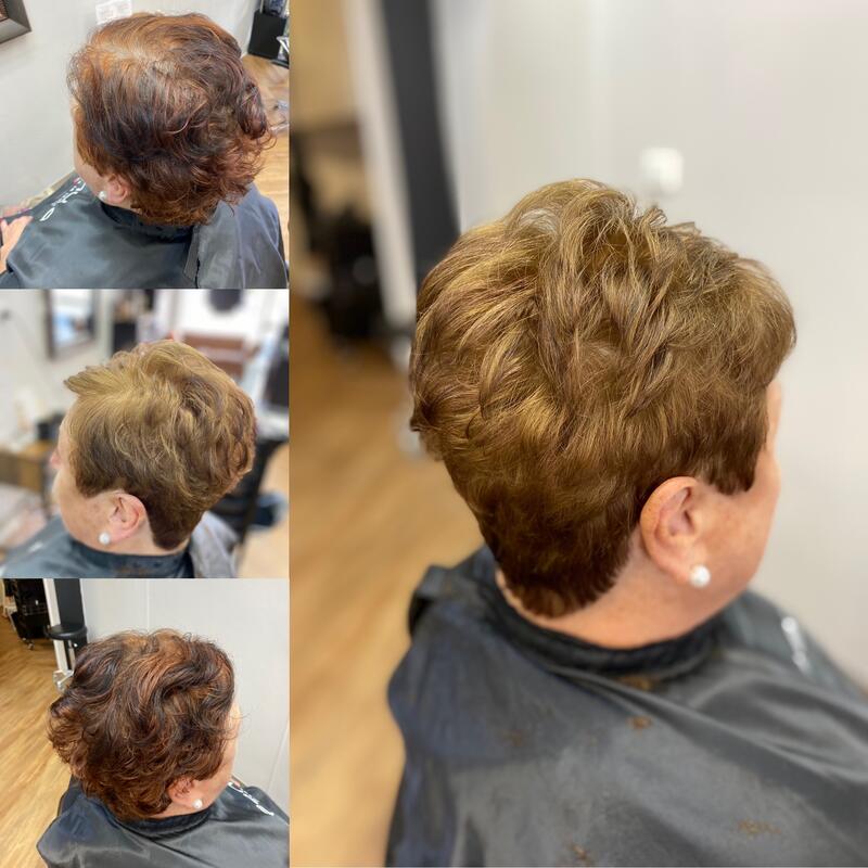 Short textured cuts styled at the salon, shown from several angles
